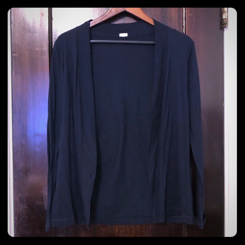 J.Crew T-shirt Material Open Front Cardi Navy Blue